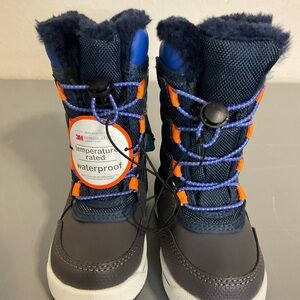 Waterproof Insulated Boots with Orange Accents